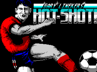 Gary Lineker's Hot-Shot! title screen for ZX Spectrum
